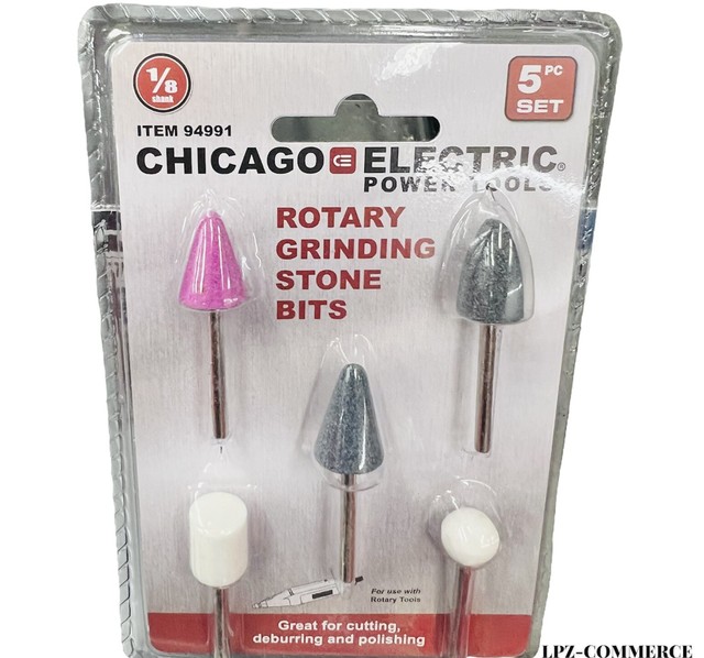 5 Pc. Grinding Stone Set 1/8" Shank Aluminum Oxide Abrasive Harbor