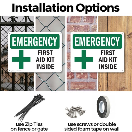 (2er Pack) Erste Hilfe Set innen OSHA Notfall Schild Aufkleber Metall Kunststoff - Bild 3 von 21