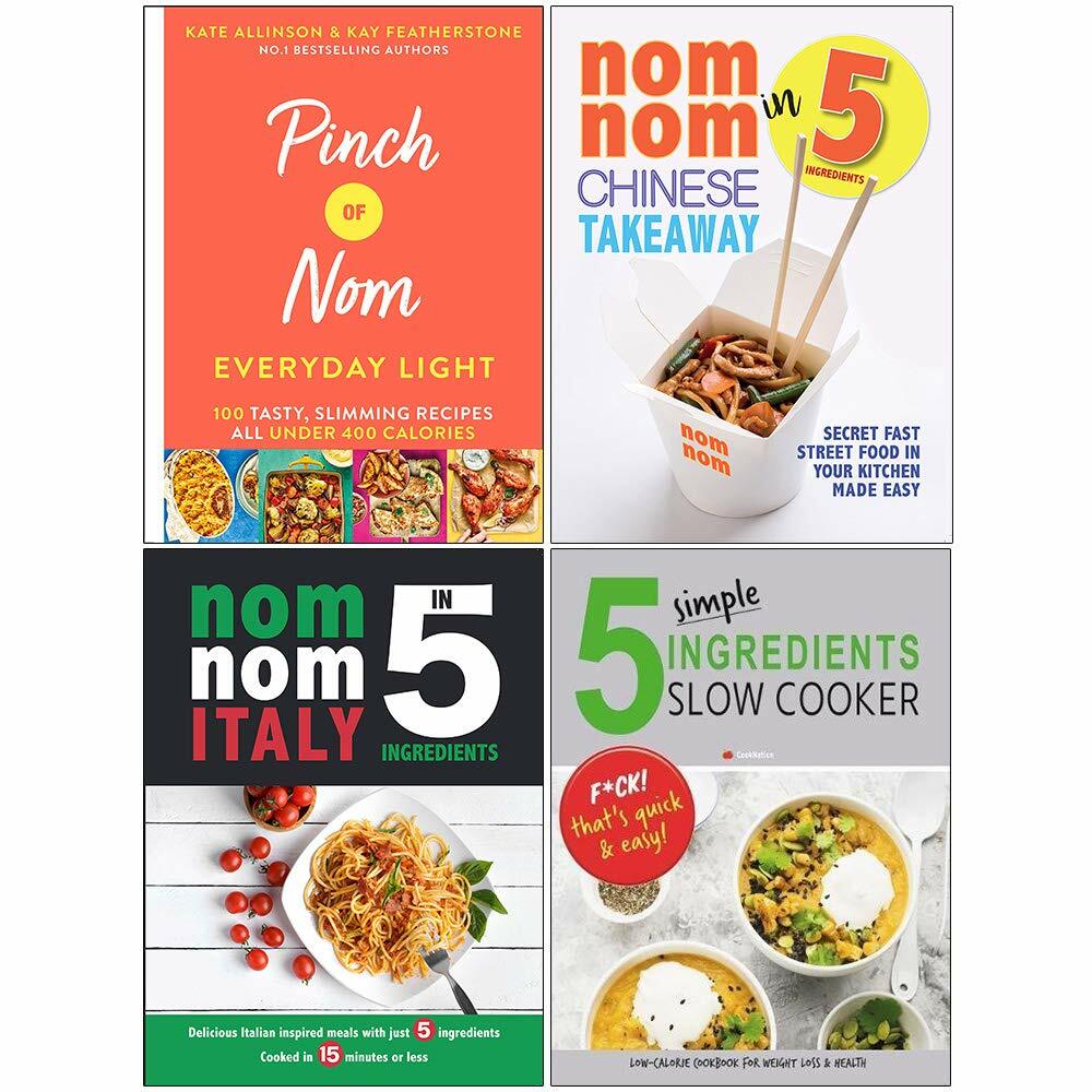 Pinch of Nom , Nom Chinese, Nom Italy, 5 Simple 4 Books Collection Set PB NEW
