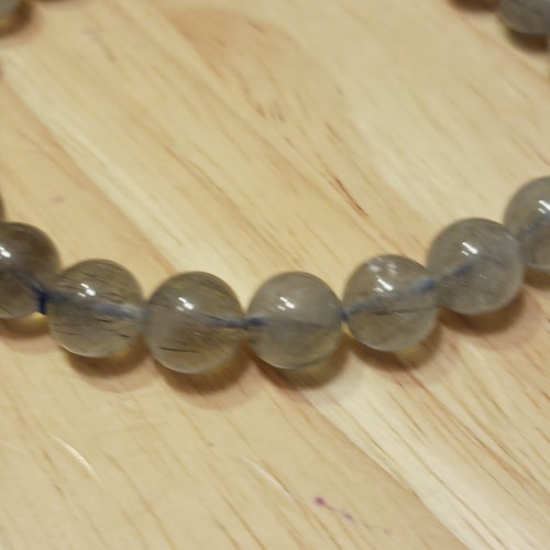 8 mm, Natural Gray Blue Rutilated Quartz ,Grade AA ,7-in Strand,23 beads - Picture 15 of 24
