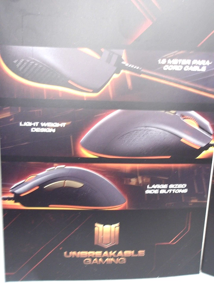 NEW!! UNBREAKABLE M-1 Gaming Mouse LED 12000 DPI, Wired, Set of 2 - Image 3 of 4
