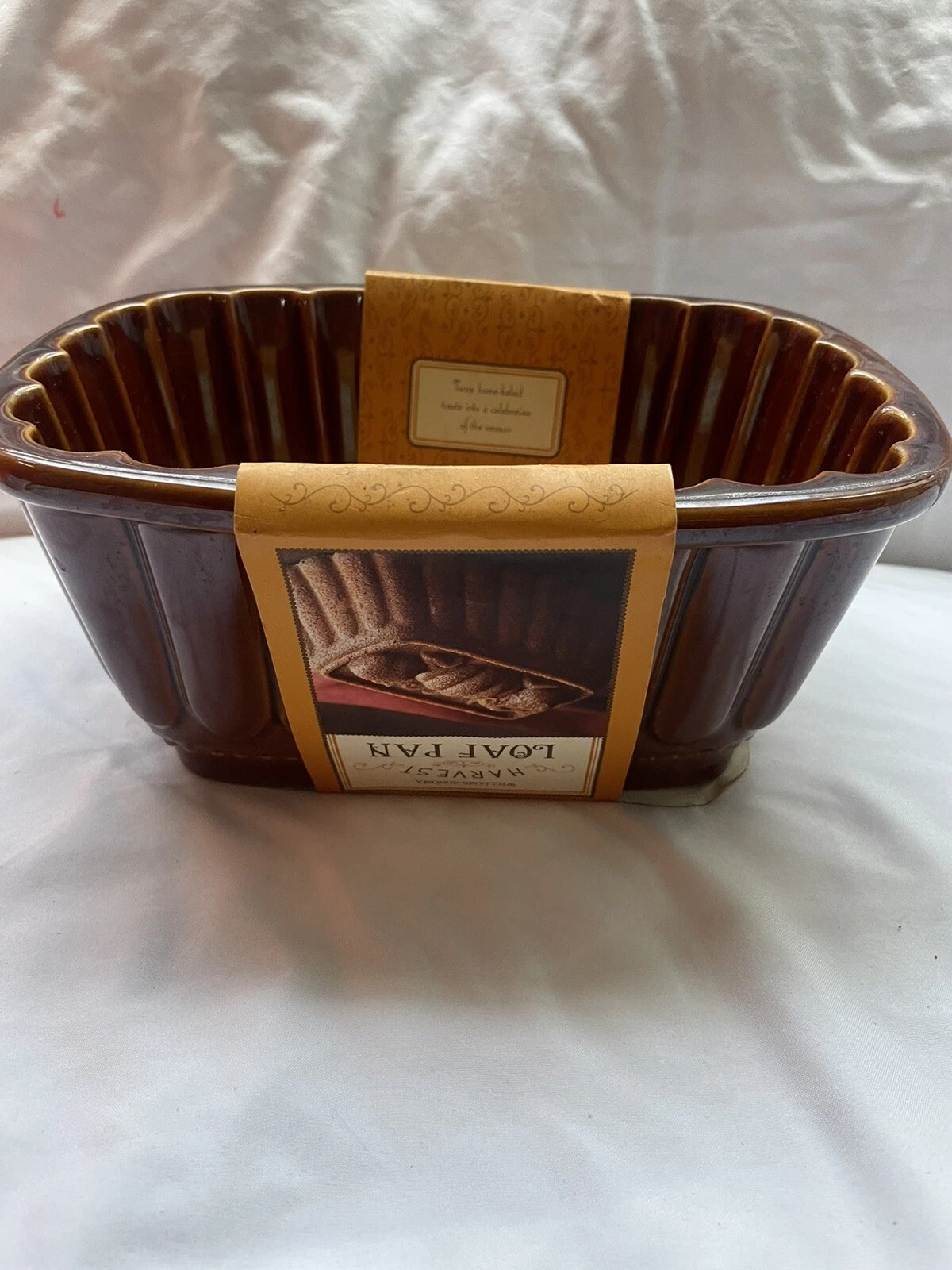 Williams Sonoma Autumn Harvest Glazed Brown Ceramic Loaf & Jello Mold