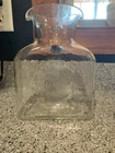 Blenko Clear Glass Water Bottle Double Spout Carafe Pitcher Vase, 8" H