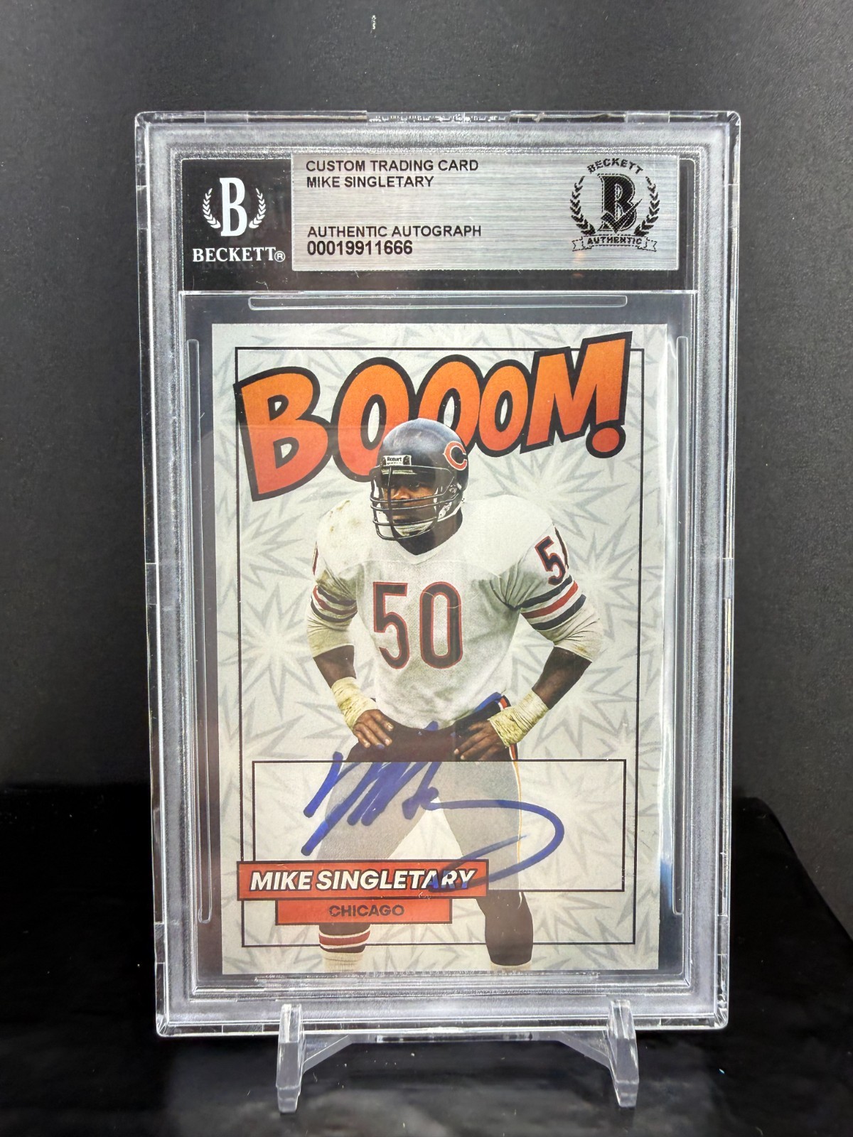 CZG139 - Mike Singletary - Beckett Authentic Auto - Booom! - Custom Card