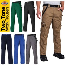 Dickies Mens Work Trousers – Heavy Duty Two Tone Fabric, Cargo Pockets IN30030