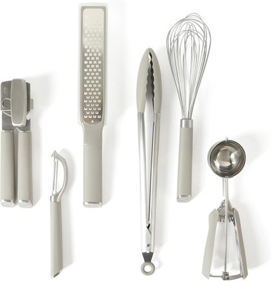 Calphn Ed 6 Piece Stainl Steel Kitchen Tool & Gadt Set with