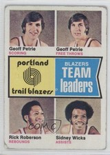 1974-75 Topps Geoff Petrie Rick Roberson Sidney Wicks #96 0f8