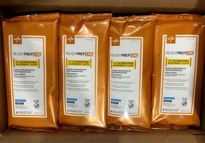 192 Medline ReadyPrep CHG 2% Chlorhexidine Cloth MSC099CHG - Lot of 32 Pks of 6