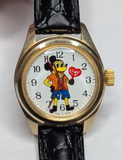 Vintage Mickey Mouse  Love  Watch Hong Kong Manual Wind 19780s - Runs Tested