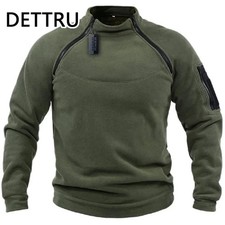 Tactical Men's Outdoor Fleece Jacket Warm Zipper Pullover Windproof Thermal Coat