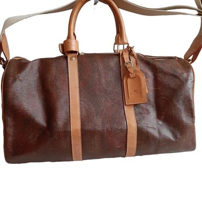 Etro Boston Bag Paisley PVC 2Way Large Capacity Brown