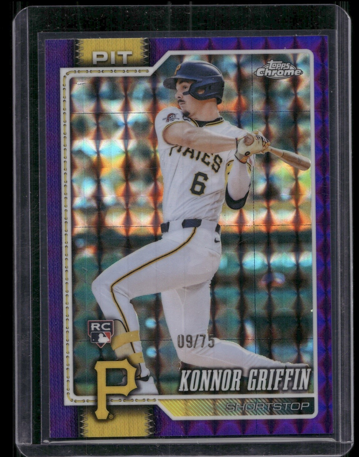 KONNOR GRIFFIN 2026 TOPPS CHROME #74 PURPLE GEOMETRIC REFRACTOR RC 9/75 PIRATES