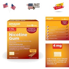Nicotine Polacrilex Coated Gum 4 mg nicotine, Cinnamon Flavor, Stop Smoking A...