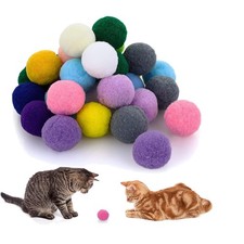 Large Cat Toy Balls, Soft Cat Balls 1Inch Kitten Pom poms Ball Cat Play Toy 3...