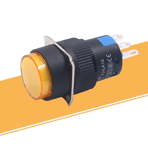YIJIA LA16 Interruptor de botón momentáneo Luz LED ENCENDIDO APAGADO 12V 24V 220V AC/DC - Imagen 13 de 25