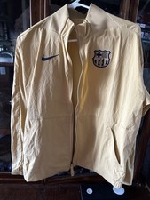 Nike FCB Barcelona Womens Gold Dark-Blue Slim-Fit Track Suit Size S