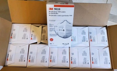 3M 9010 Box of 500 Individually Sealed Packs,Brand New N95 NIOSH approved MASKS 