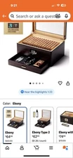 Cigar Humidor Upgraded Capacity 80 Counts with Boveda 72% Humidity Packs,Spanish