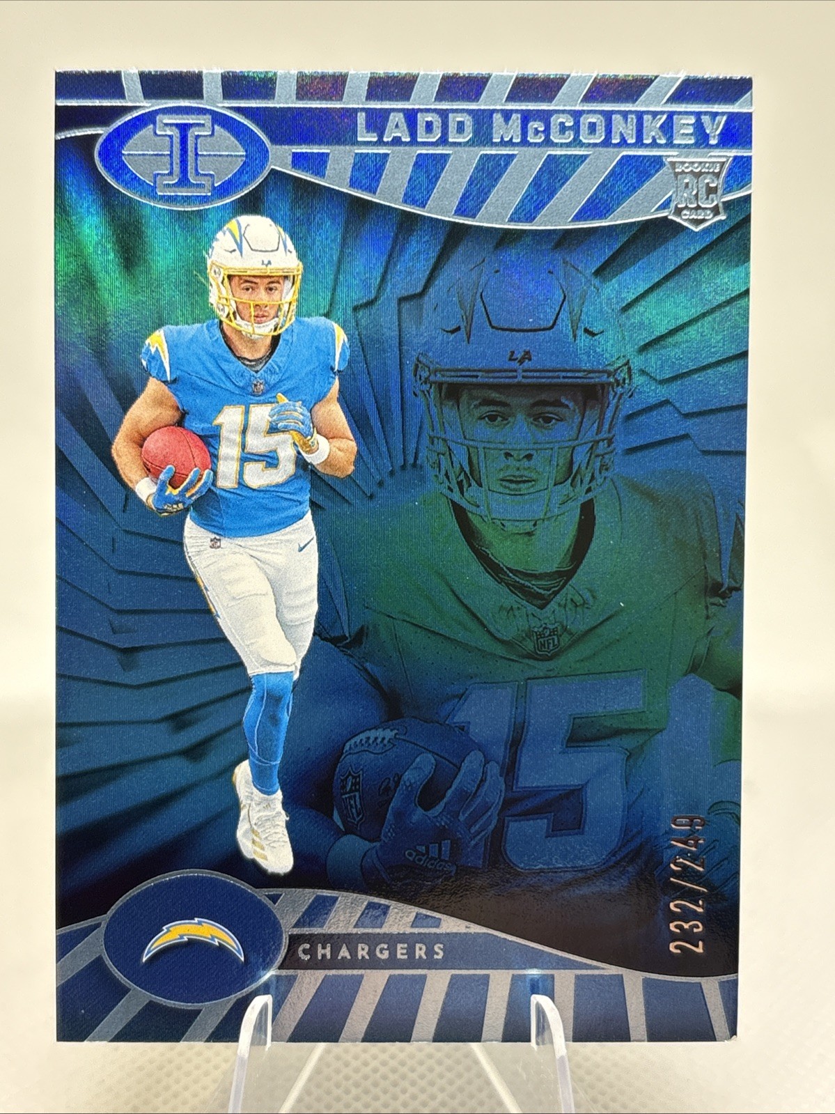 2024 Panini Illusions - Ladd McConkey #51 Trophy Collection Light Blue /249 (RC)