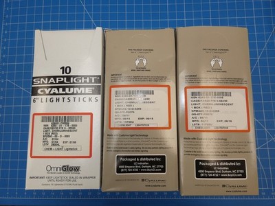 USGI RED Cyalume Chem-Light Box of 10 (8 Hour) Expired But Work Fine (1 box)