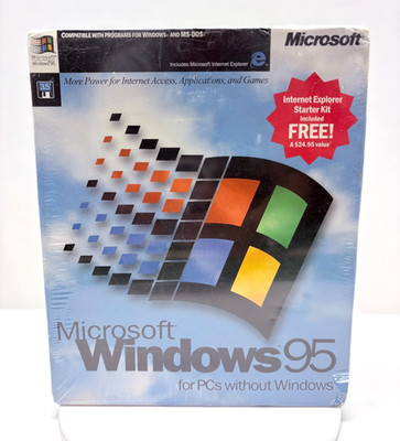 Vintage Microsoft Windows 95 OS 3.5'' Floppy Full Release Brand New Sealed RARE