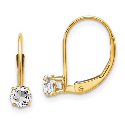 14K Gelbgold Weißtopas Ohrhänger & Ohrhänger für Damen - April 0,73 gm