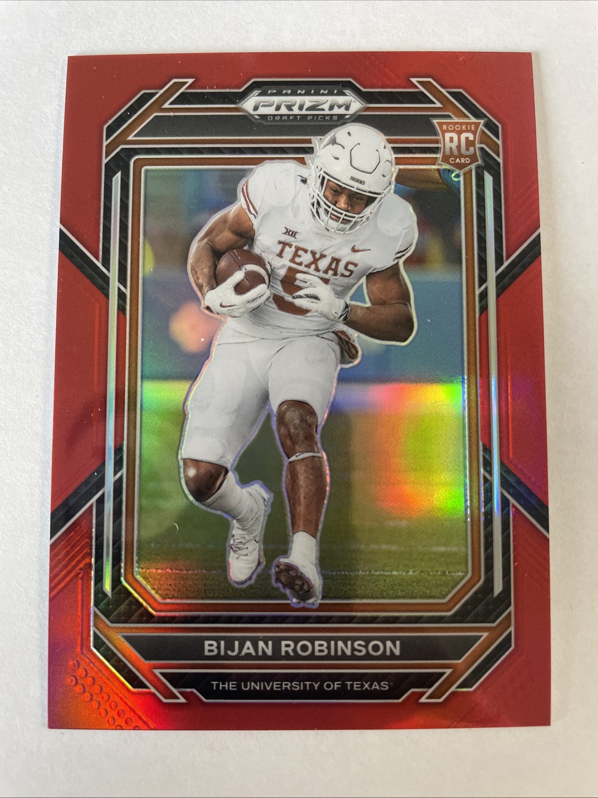 2023 Panini Prizm Draft Picks Bijan Robinson #115 Red /299 Texas Longhorns