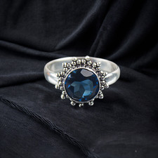Sapphire Gemstone 925 Sterling Silver Ring Handmade Jewelry Ring For Gift