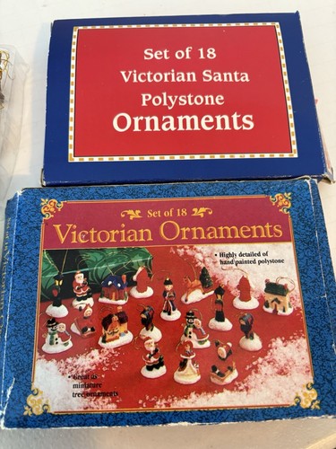 Victorian Mini Christmas & Victorian Polystone Ornaments Open Package 30 Total - Picture 4 of 4