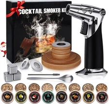 Cocktail Smoker Kit with Torch, 8 Flavors Wood Chips Christmas Gift For Men
