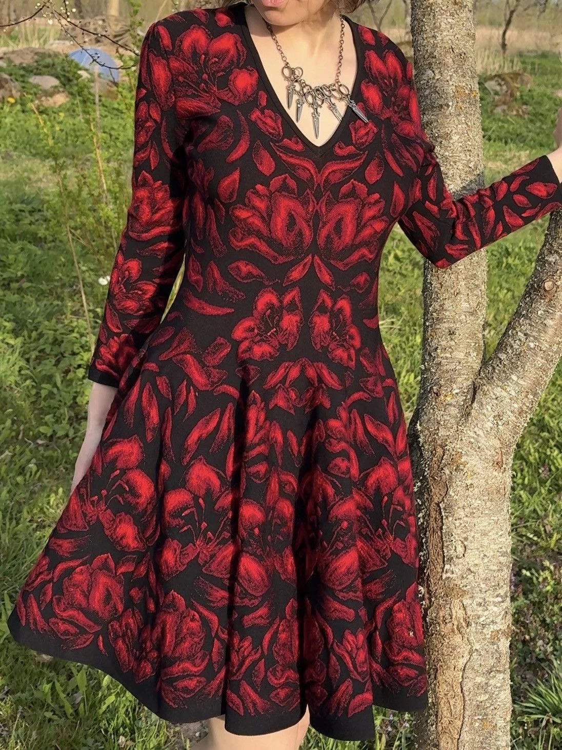 Alexander McQueen — Alexander Mcqueen Floral Print Flare Mini Dress Size XS