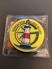 UNACTIVATED-Geocoin -Geocachers of Long Island-Lighthouse-Yellow