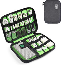 Travel Cable Organizer Bag, Flat Cord Organizer Bag, Portable Electronics Case,