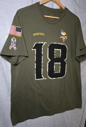 Minnesota Vikings #18 Jefferson Nike Tee Shirt, Sz XL, Military Salute Tribute - Picture 2 of 7
