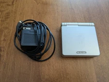 Nintendo Gameboy Advance SP - Silver - AGS-001 - OEM Charger - TESTED