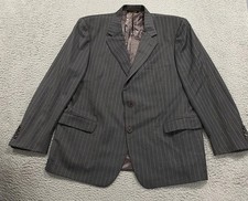 Brooks Brothers Blazer Mens 46 Gray Pinstripe Wool Sport Coat Italy Loro Piana