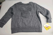 Disney Mickey Mouse Grey Sweatshirt Size 5T Kids Long Sleeve New W/Tags
