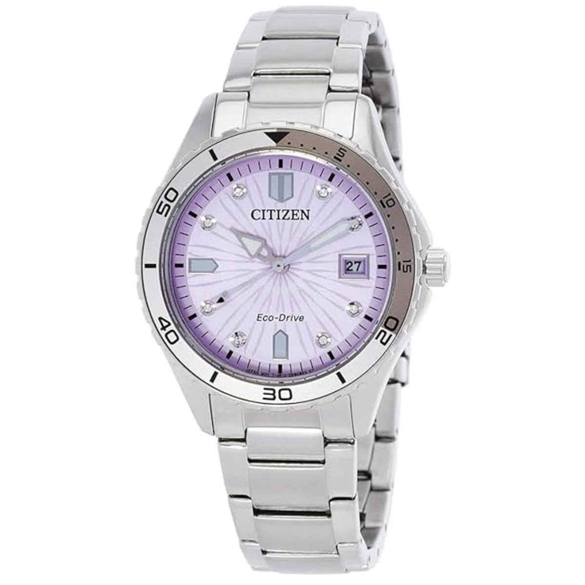 Citizen Eco-Drive Pink Dial Silver Watch Citizen Marine Eco-Drive Stainless Steel Pink Dial FE6170  main image 4