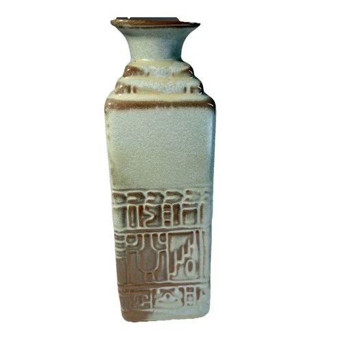 Vintage Aztec Mayan FRANKOMA Vase Art Pottery Prairie Sage Green Mid Century Mcm