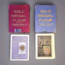 Antique Advertising Playing Cards 2 Decks 'GOLD MEDAL FLOUR' 52++ Diff Editions