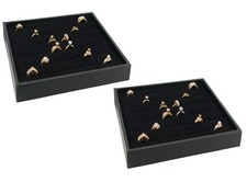 - Jewelry Display Case Box 36 Ring Velvet Insert 2 Piece Set