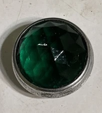 Vintage Ratrod Car Green Glass Faceted Jewel Dash Indicator Light Taillight Lens