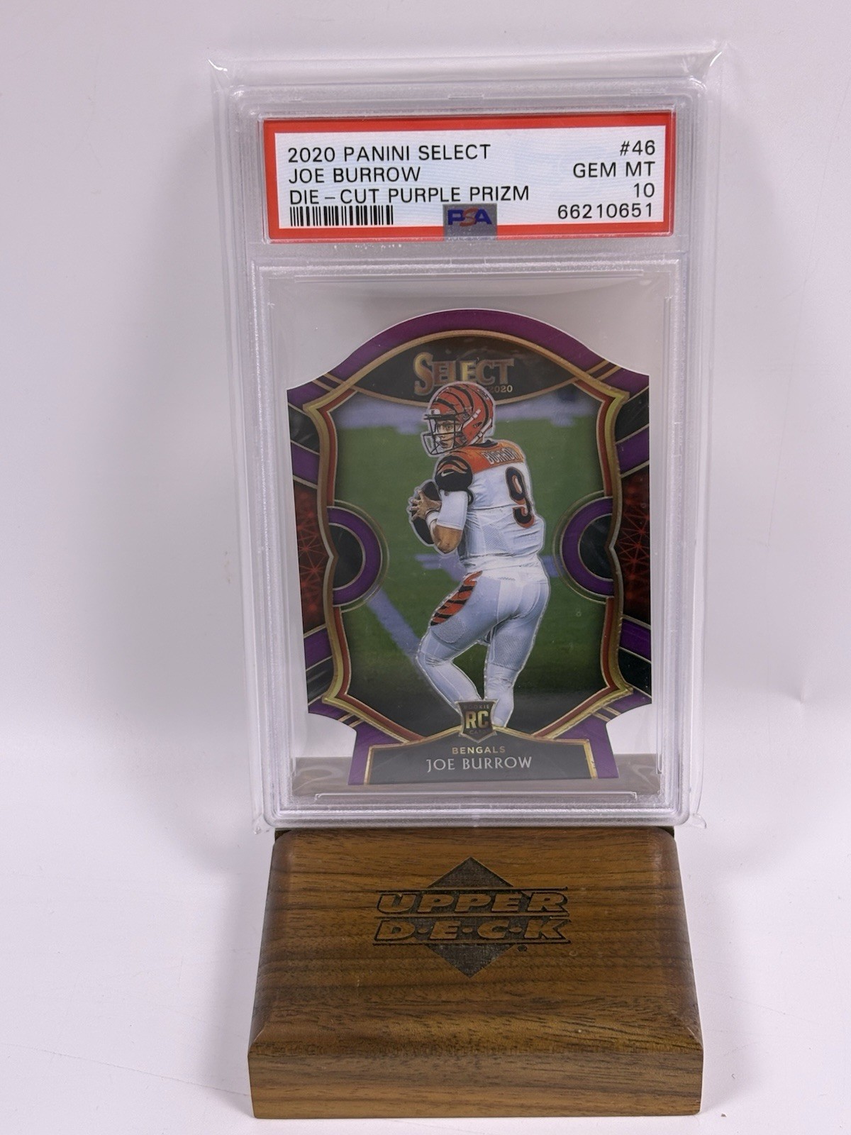 2020 Panini Select Joe Burrow Purple Die Cut Prizm PSA 10 #46 Concourse