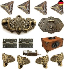MOU Schmuckkästchen, antikes Schloss, Scharniere, Griffbox, Eckenschutz-Set für