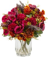 Kunstblumenstrauß 4Er Set KüNstliche Rosen Seidenblumen Rot Deko Blumen 4 StüCk