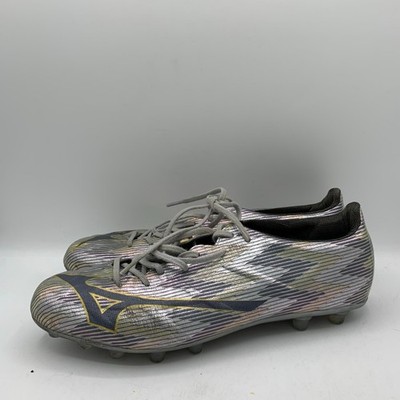 Mizuno Alpha 2 Elite AG Soccer Cleats Mens Size 9.5 Galaxy Silver Gold