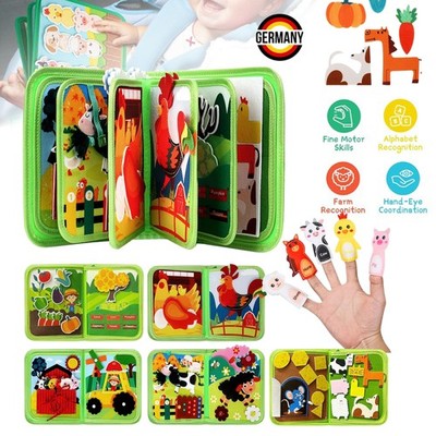 Montessori Quiet Book aus Filz 3D Busy Board Stoffbuch Lernspielzeug für Kinder