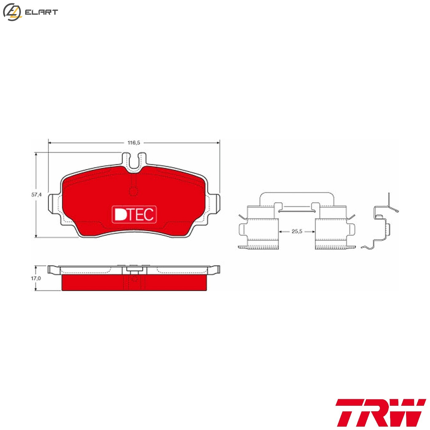 BRAKE PAD SET DISC BRAKE GDB1293DTE FOR MERCEDES-BENZ M 166.995 2.1L 4cyl
