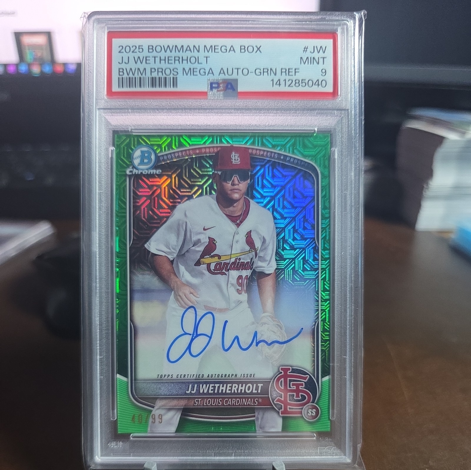 2025 Bowman Green Prospect Mega Box Autographs JJ Wetherholt BMA-JW /99