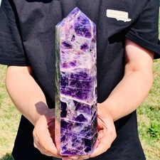4.42LB Natural Dream Amethyst Quartz Crystal Obelisk Wand Point Healing Stone